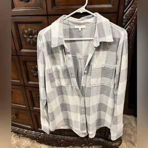 Gray plaid shirt xl
